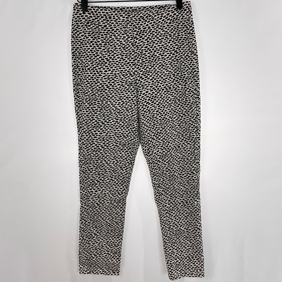 Who What Wear Animal Print High Rise Ankle Crop Skinny Pants Cream Black Size 8 - Picture 4 of 13